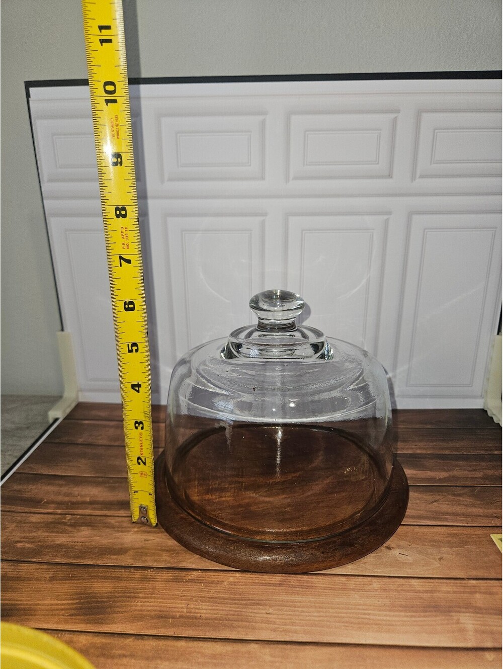Glass Dome Cheese or Cake Display with Wooden Base